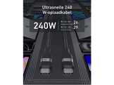 ANKER Câble USB-C vers USB-C, tressé bio souple, 1,8 m, 240 W, Noir