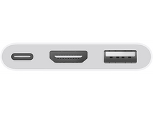 Charger l&#39;image dans la galerie, Appareil blanc avec trois ports : USB-C, HDMI et USB-A.
