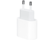 Chargeur Apple blanc avec prise à deux broches. Il a une forme rectangulaire.