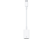 Charger l&#39;image dans la galerie, Un câble adaptateur USB-C vers Lightning blanc, avec un connecteur blanc à chaque extrémité.

