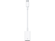 Un câble adaptateur USB-C vers Lightning blanc, avec un connecteur blanc à chaque extrémité.
