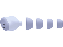 Charger l&#39;image dans la galerie, Embouts d&#39;écouteurs et étui de chargement, en blanc et violet.
