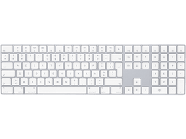 APPLE Clavier sans fil Magic Keyboard avec pavé numérique AZERTY Blanc (MQ052F/A)