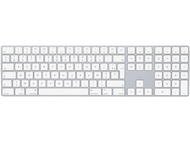 APPLE Clavier sans fil Magic Keyboard avec pavé numérique QWERTY Blanc (MQ052)