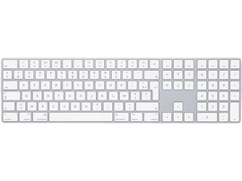 APPLE Clavier sans fil Magic Keyboard avec pavé numérique QWERTY Blanc (MQ052)