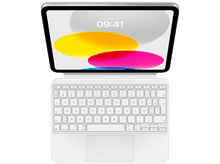 Charger l&#39;image dans la galerie, Tablette avec clavier attaché. L&#39;écran affiche la date et l&#39;heure sur fond coloré.
