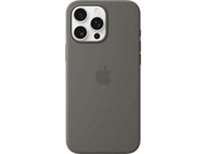 Coque d'iPhone grise avec objectifs et logo Apple.