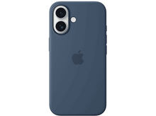 Charger l&#39;image dans la galerie, Dos d&#39;un téléphone bleu marine avec caméra et logo Apple sur fond blanc.
