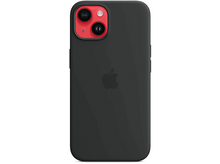 Charger l&#39;image dans la galerie, Coque de téléphone noire avec détail de caméra rouge. Fond noir.
