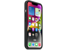 Charger l&#39;image dans la galerie, Un iPhone noir dans un étui noir, affichant l&#39;écran d&#39;accueil avec la météo et les icônes d&#39;applications.
