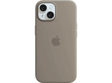 Charger l&#39;image dans la galerie, Coque d&#39;iPhone taupe avec bosse de caméra. Un logo Apple centré au dos.
