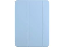 Charger l&#39;image dans la galerie, Un étui pour iPad bleu clair. L&#39;étui est fermé et plat. Le fond est noir.
