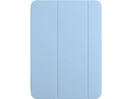 Un étui pour iPad bleu clair. L