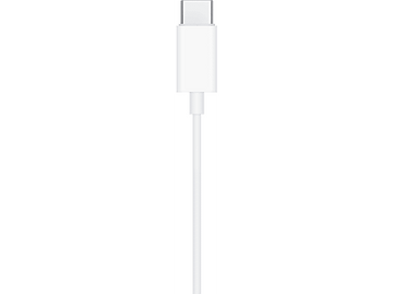 Câble USB-C blanc avec connecteur argenté.