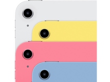 Charger l&#39;image dans la galerie, Quatre tablettes colorées, blanc, jaune, rose et bleu. Caméras visibles.
