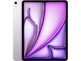 Un iPad argenté avec un design abstrait coloré sur son écran.