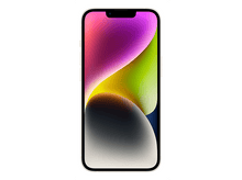 Charger l&#39;image dans la galerie, Un iPhone blanc avec un fond d&#39;écran coloré à l&#39;écran, isolé sur fond blanc.
