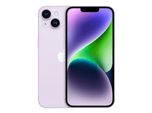 Charger l&#39;image dans la galerie, Un iPhone violet montrant l&#39;avant et l&#39;arrière. L&#39;écran affiche une image abstraite colorée.
