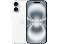 iPhone blanc avec deux caméras arrière. L'écran a un design dégradé.