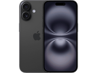 Un iPhone noir de dos et de face, sur fond noir.