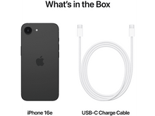 Charger l&#39;image dans la galerie, Image montrant un iPhone noir et un câble USB-C blanc, avec le texte &#39;Contenu de la boîte&#39;.
