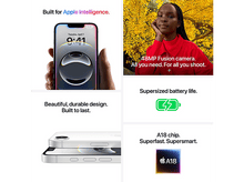 Charger l&#39;image dans la galerie, Un iPhone, avec des fonctionnalités incluant une caméra 48MP, une autonomie de batterie surdimensionnée et la puce A18.
