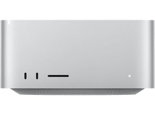 Charger l&#39;image dans la galerie, Ordinateur Mac Studio argenté, vue de face. Fond noir.
