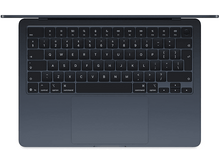 Charger l&#39;image dans la galerie, Vue de dessus d&#39;un ordinateur portable gris foncé avec clavier noir, ouvert sur fond blanc.
