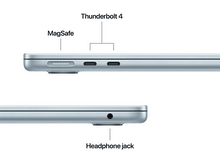 Charger l&#39;image dans la galerie, Gros plan sur le côté d&#39;un ordinateur portable. Montrant MagSafe, ports Thunderbolt 4 et prise casque.
