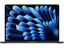 Charger l&#39;image dans la galerie, Un ordinateur portable avec un boîtier bleu foncé, affichant un motif bleu en forme d&#39;éventail.
