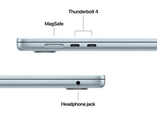 Charger l&#39;image dans la galerie, Gros plan sur le côté d&#39;un ordinateur portable, montrant MagSafe, ports Thunderbolt 4 et prise casque.

