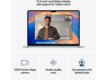 Charger l&#39;image dans la galerie, Écran d&#39;ordinateur portable affichant un appel vidéo avec une personne, des icônes de caméra, micros et haut-parleurs.
