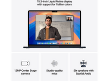 Charger l&#39;image dans la galerie, Écran d&#39;ordinateur portable montrant un appel vidéo avec un homme, avec caméra 12MP, micros studio, 6 haut-parleurs.
