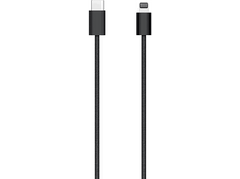 Charger l&#39;image dans la galerie, Câble USB-C vers Lightning noir. Connecteur USB-C à gauche, Lightning à droite.
