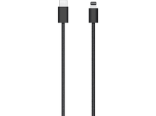 Charger l&#39;image dans la galerie, Deux câbles noirs USB-C vers Lightning côte à côte sur fond noir.
