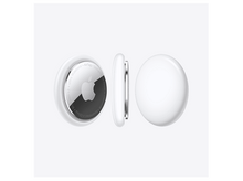 Charger l&#39;image dans la galerie, Trois AirTags blancs Apple. L&#39;un montre le logo Apple, deux montrent le profil latéral.

