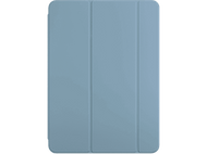 Housse de tablette bleue pliée en trois.