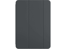 Charger l&#39;image dans la galerie, Étui iPad gris foncé avec une couverture pliante à trois volets sur fond noir.
