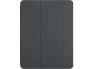 Une housse de tablette gris foncé avec trois plis verticaux. Le fond est noir.