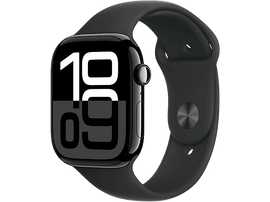 APPLE Watch S10 GPS 42 mm Boîtier Aluminum Jet Black, Bracelet Rubber M/L (MWWF3QF/A)