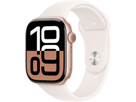 APPLE Watch S10 GPS 42 mm Boîtier Aluminum Rose Gold, Bracelet Rubber S/M (MWWH3QF/A)