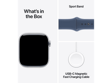 Charger l&#39;image dans la galerie, APPLE Watch S10 GPS 42 mm Boîtier Aluminum Silver, Bracelet Denim Sport M/L (MWWD3QF/A) Smartwatch Silver
