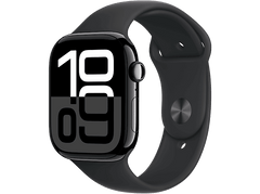 APPLE Watch S10 GPS 46 mm Boîtier Aluminum Jet Black, Bracelet Rubber M/L (MWWQ3QF/A)