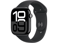 APPLE Watch S10 GPS 46 mm Boîtier Aluminum Jet Black, Bracelet Rubber M/L (MWWQ3QF/A) Smartwatch Jet Black