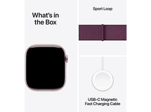 Charger l&#39;image dans la galerie, APPLE Watch S10 GPS 46 mm Boîtier Aluminum Rose Gold, Bracelet Plum Sport Loop (MWXD3QF/A)
