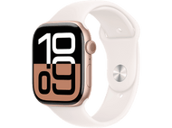 APPLE Watch S10 GPS 46 mm Boîtier Aluminum Rose Gold, Bracelet Rubber M/L (MWWU3QF/A)