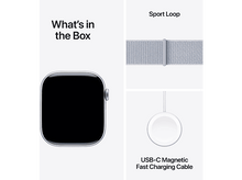 Charger l&#39;image dans la galerie, APPLE Watch S10 GPS 46 mm Boîtier Aluminum Silver, Bracelet Blue Cloud Sport Loop (MWWP3QF/A) Smartwatch Silver

