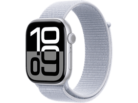 APPLE Watch S10 GPS 46 mm Boîtier Aluminum Silver, Bracelet Blue Cloud Sport Loop (MWWP3QF/A) Smartwatch Silver
