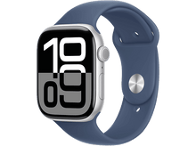 Charger l&#39;image dans la galerie, APPLE Watch S10 GPS 46 mm Boîtier Aluminum Silver, Bracelet Denim Sport M/L (MWWN3QF/A) Smartwatch Silver
