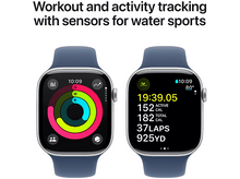 Charger l&#39;image dans la galerie, APPLE Watch S10 GPS 46 mm Boîtier Aluminum Silver, Bracelet Denim Sport M/L (MWWN3QF/A) Smartwatch Silver
